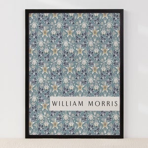 William Morris Print | William Morris Flower Pattern | William Morris Exhibition Poster | Art Print | William Inspired Art|Gift Ideas|Blues