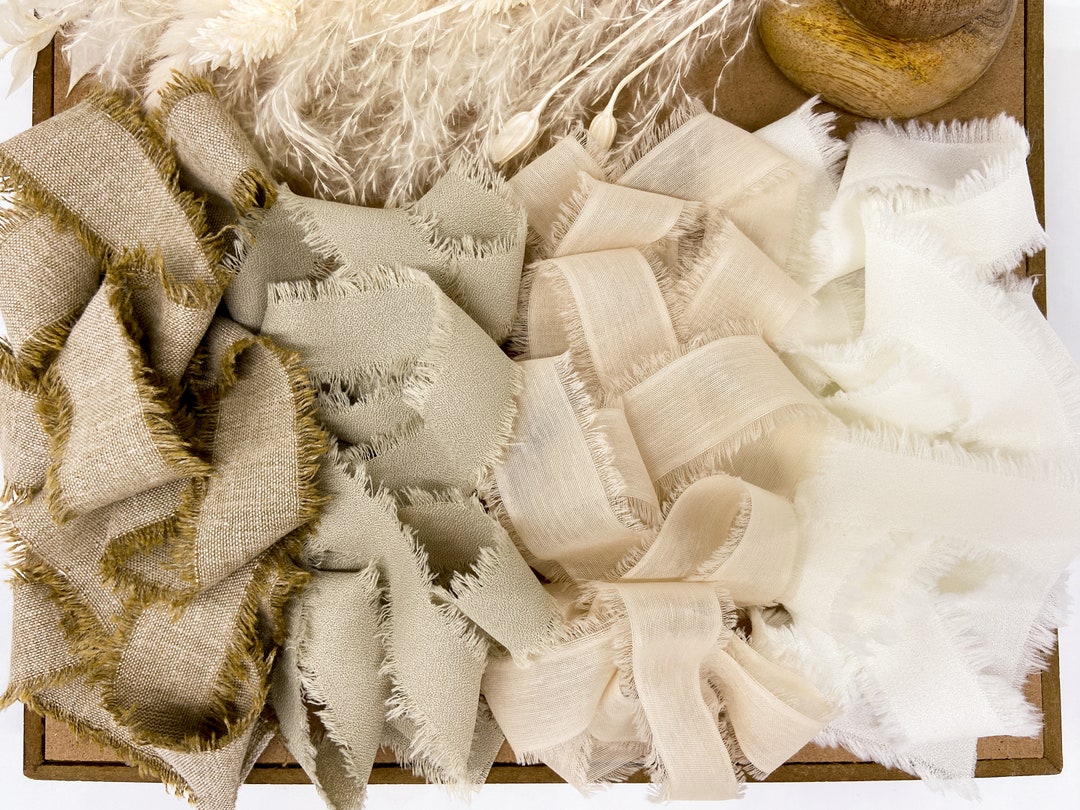 Hand Ribbions Neutrals Hand-frayed Ribbon - Etsy