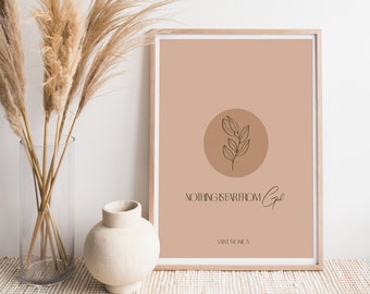 St Monica Quote| Nothing Is Far From God| Religious Quotes|Christian| Minimalist Wall Art|Oak Wood|Religious Quote| Inspirational Quote