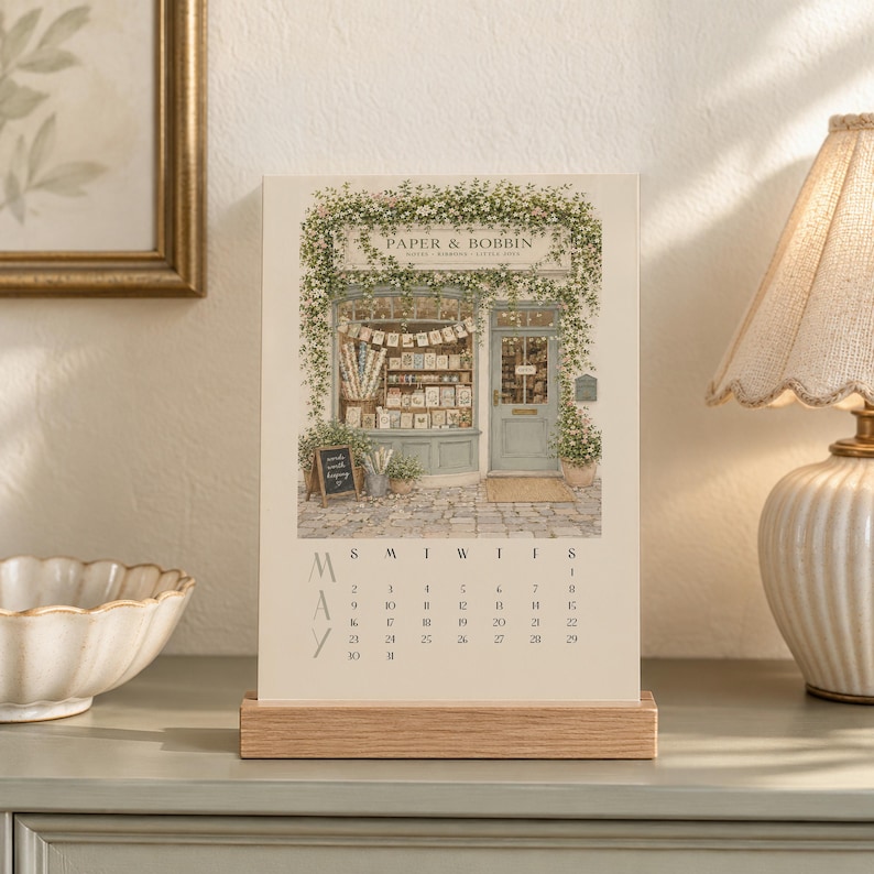Pretty Little Shops 2027 Calendar | Desk Calendar | Minimalist Art ...