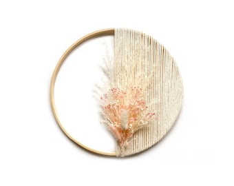 Dried Flowers Macrame Wreath| Handmade Wreath| Wooden Wreath| Flower Wall Hanging| Handmade Décor |Pampas Grass Decor| Farmhouse Décor