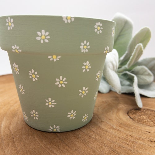 Hand Painted Planter Indoor Planter Gift Ideas Etsy