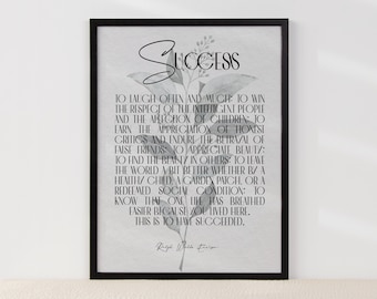 Ralph Waldo Emerson Quote|Success Quote Print|Office Décor |Décor| Minimalist Wall Art|Motivational Quote| Home Décor Ideas|