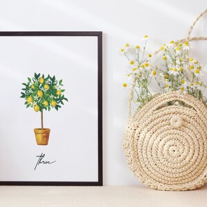 Thrive Quote Print | Framed Print| Unframed Print| Modern Quote Print| Wall Home Décor| Minimalist Wall Art| Oak Wood Frame| Lemon Tree|
