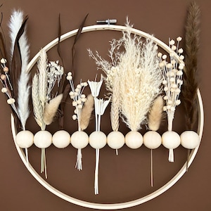 Wreath | Dried Flowers Wood Bead Wreath