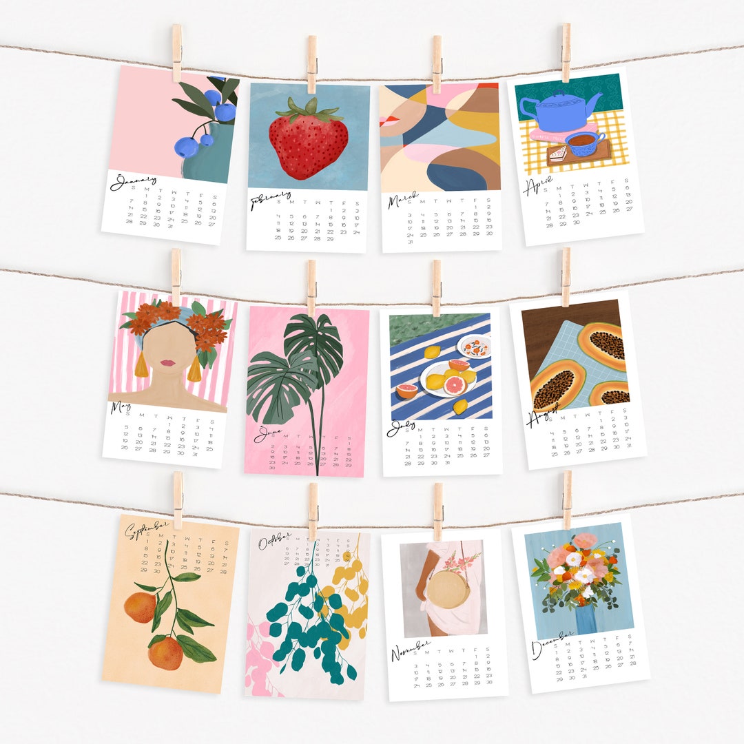 2024 Contemporary Art Calendar Trend Stationerystocking Etsy