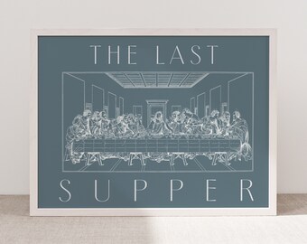 The Last Supper Print | Biblical Art | Christian Print| Minimalist Wall Art| Religious Art | Catholic Home Décor |