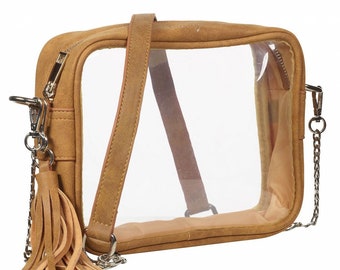Blank, Black Viv /& Lou Clear Staduim Crossbody Purse