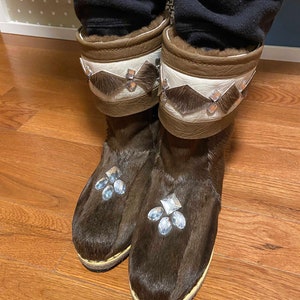 Reindeer Winter Fur Boots 37EU 6.5US 100% Handmade from Siberia/Mongolia