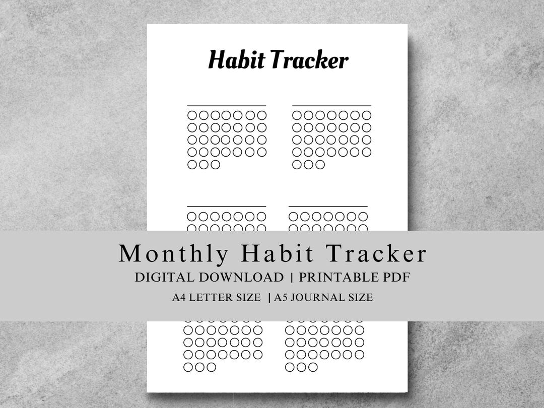 Monthly Habit Tracker Build Healthy Routines & Track Progress Printable ...