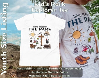 Kid's Park Explorer Tee - Youth - National Parks - Things to Find at The Park