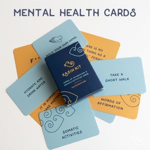 Affirmation & Activity Cards | Mental Health Gift | Self-Care for Stress and Anxiety | Therapist-Developed Deck of 54 Cards
