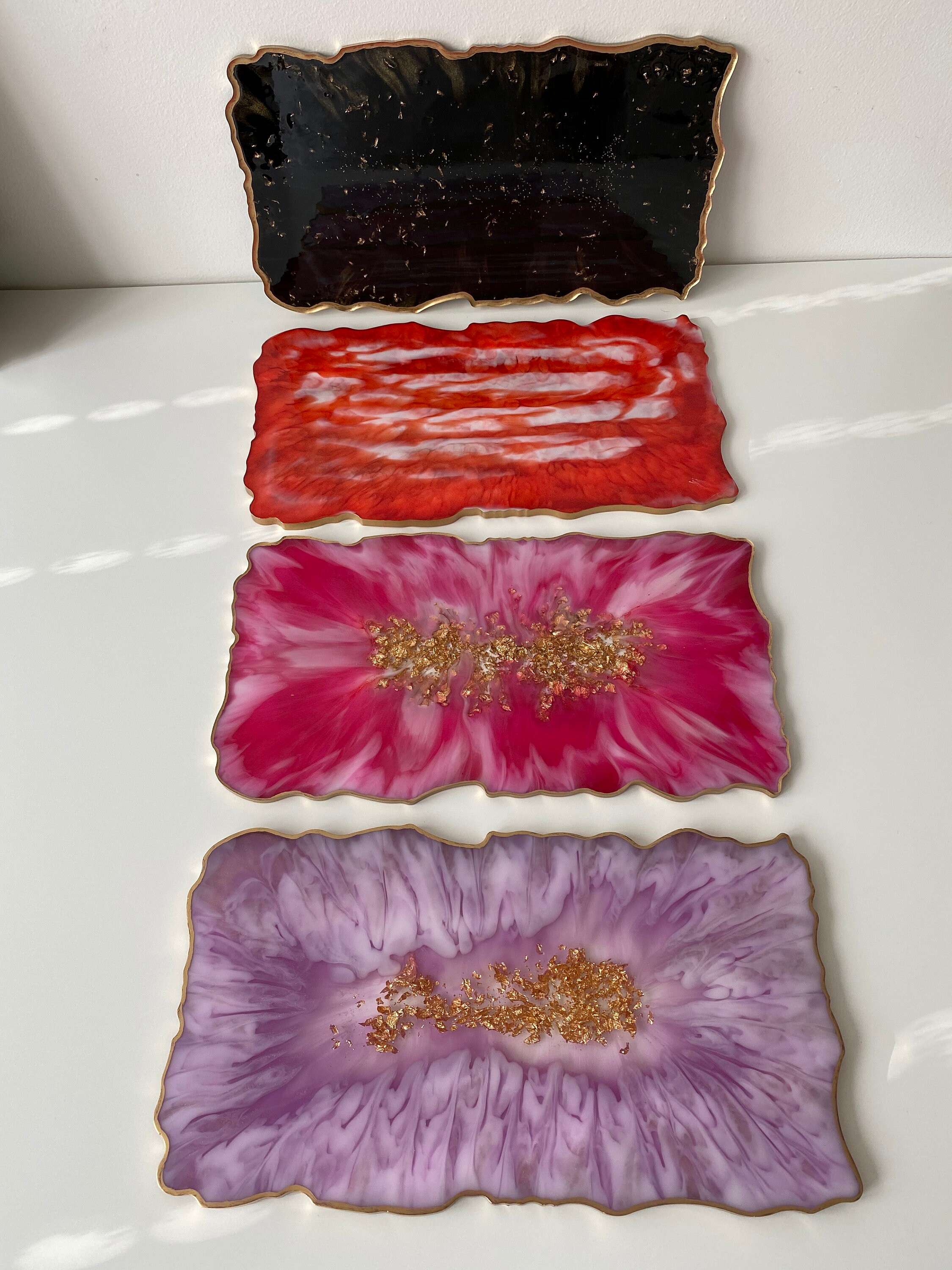 Marble Smoky Geode Resin Tray Any Color Custom Resin Tray Etsy