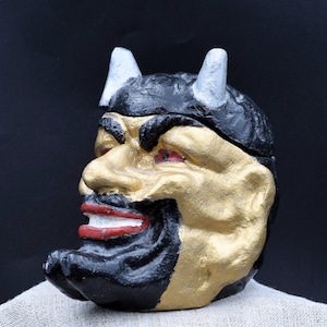Rare Antique ashtray, Devil vintage, Demon Cigarette Urn, Satan Halloween, old casket, Hell metal, Mephistopheles , Faust legend, skull old