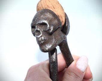 Antique Victorian vtg memento mori skull nutcracker souvenir devil Figure old