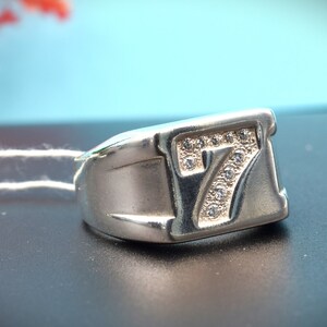 Men silver ring, Silver ring 925, Exclusive jewelry, Ring men size 8.5 , Silver ring for men, Gift for men, Big men ring, luck number seven