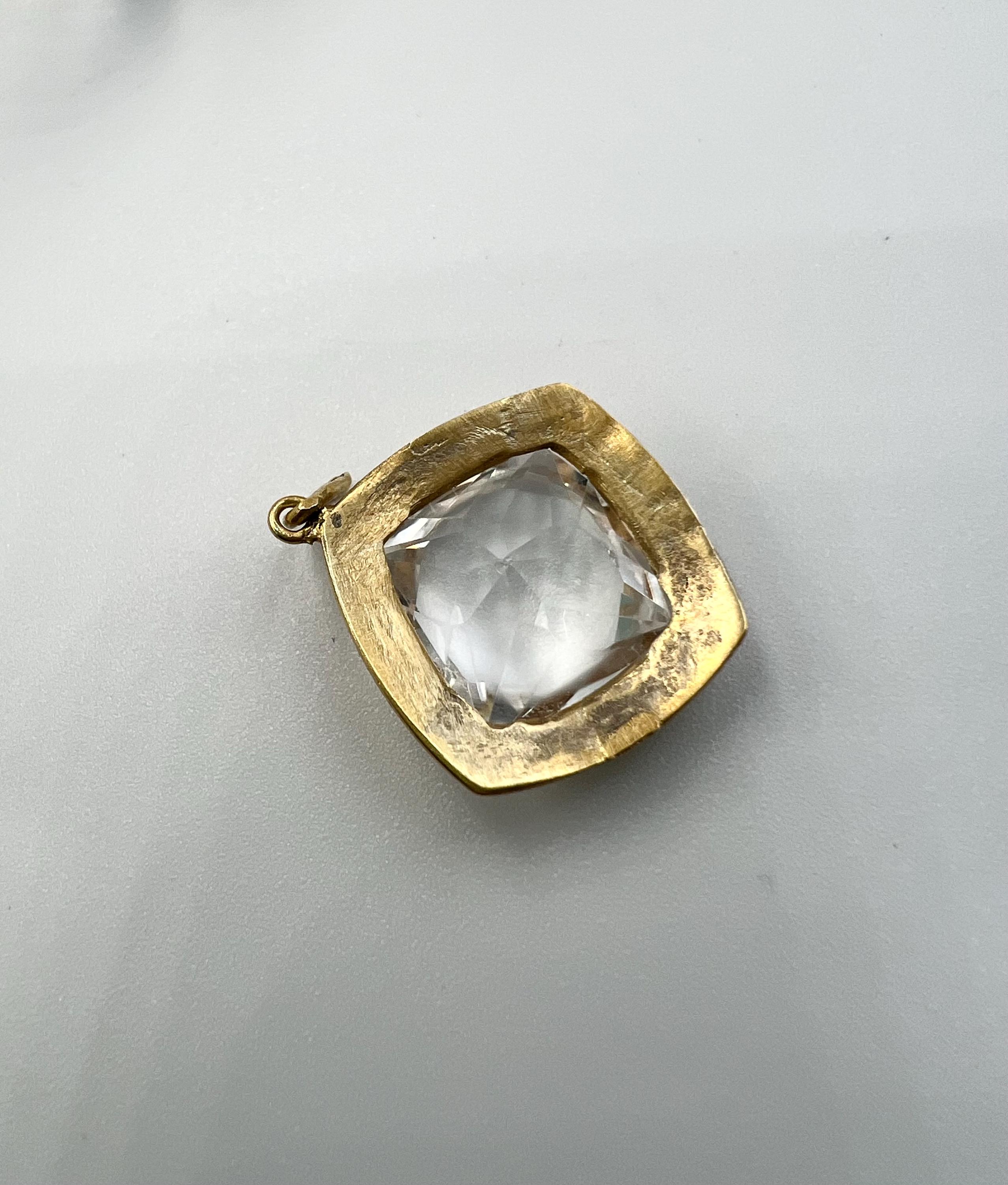 Gilded Rocks Antique 875 Sterling Silver Gilded Rock Crystal Pendant, Ukraine ...