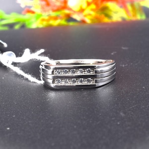 Men silver ring, Silver ring 925, Exclusive jewelry, Ring men size 9, Silver ring for men, Gift for men, Big men ring, Men jewelry fianit