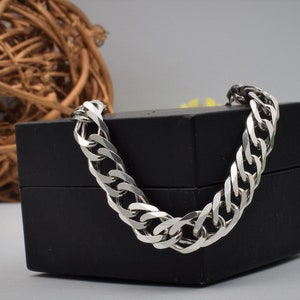 Men silver 925 bracelet, Sterling silver bracelet, Exclusive jewelry ,Bismarck bracelet, double rhombus bracelet
