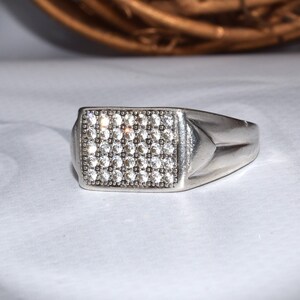 Men silver ring, Silver ring 925, Exclusive jewelry, Ring men size 9, Silver ring for men, Gift for men, Big men ring, Men jewelry fianit
