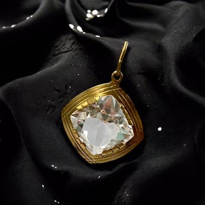 Antique ORIGINAL Natural rock-crystal. Pendant . Silver sterling 875, vintage silver, filigree pendant ,Ukraine Europe vintage jewelry, gift