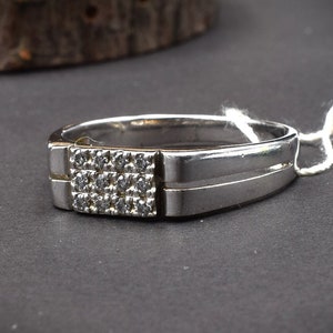 Men silver ring, Silver ring 925, Exclusive jewelry, Ring men size 8.5, Silver ring for men, Gift for men, Big men ring, Men jewelry fianit