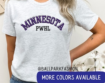PWHL Minnesota Hockey T-Shirt Minnesota PWHL Shirt Professional Womens Hockey League Women's Sports Shirt Hockey Mom Tee Hockey Fan PWHL Fan