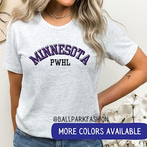 PWHL Minnesota Hockey T-Shirt Minnesota PWHL Shirt Professional Womens Hockey League Women&#39;s Sports Shirt Hockey Mom Tee Hockey Fan PWHL Fan