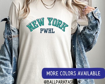 PWHL Camiseta de hockey de Nueva York Camiseta de Nueva York PWHL Liga de hockey profesional para mujeres Camisa deportiva para mujeres Hockey Mom Tee Hockey Fan pwhl ny