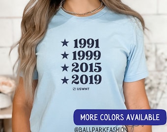 USWNT Camiseta de cuatro estrellas Equipo EE. UU. Camiseta Partidario de la Copa Mundial Femenina Copa Mundial Femenina de EE. UU. Copa Mundial Femenina Fútbol Fútbol Copa Mundial de la Fifa uswnt
