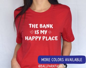 El banco es mi lugar feliz camiseta Citizens Bank Park Shirt Shirt Philadelphia Phillies Shirt Phillies Baseball Cute Baseball Tee Philly