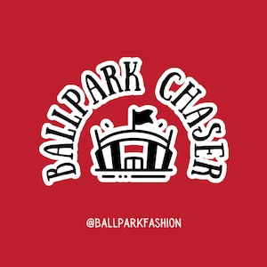 Ballpark Chaser Sticker Baseball Fan Sticker Cute Baseball Sticker Ballpark Sticker Water Bottle Sticker Bucket List Stadium Chaser Sticker