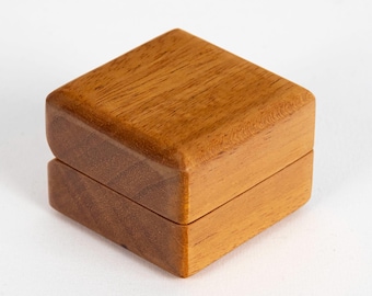 Mahogany Ring Box with Red Leather – Handmade Wood Engagement Ring Box | Proposal Box | Wedding Ring Holder | Heirloom Keepsake