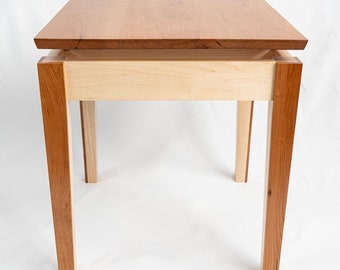 Handcrafted Cherry and Maple Side Tables, Unique Home Decor Side Tables, Modern Mid-Century Design, Fully Assembled