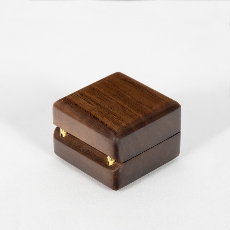 Luxury and Lifestyle Wood Walnut Ring Box | T. Weatherhead & Co.
modern wood walnut ring box engagement ring blue leather handmade bespoke