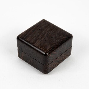 Wenge Engagement Ring Box – Handmade Wooden Ring Box with Red Leather | Proposal Ring Box, Wedding Ring Box Gift