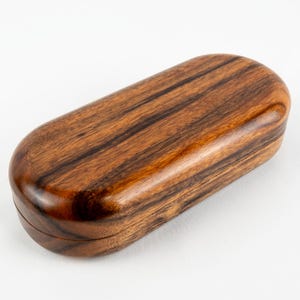 Handcrafted Rosewood Wood Eyeglasses Case, Natural Finish, Faux Suede Lining, Fits Most Glasses, Unique Gift, T. Weatherhead & Co.