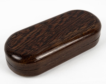 Handcrafted Wenge Wood Eyeglasses Case, Natural Finish, Faux Suede Lining, Fits Most Glasses, Unique Gift, T. Weatherhead & Co.