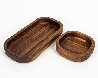 Walnut Office Tray Desk Set Accessories Handmade Wood