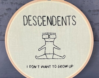 Descendents &#39;I Don&#39;t Want To Grow Up&#39; album cover embroidery - FREE SHIPPING (punk, Milo Aukerman, SST Records, Epitaph Records, Silly Girl)
