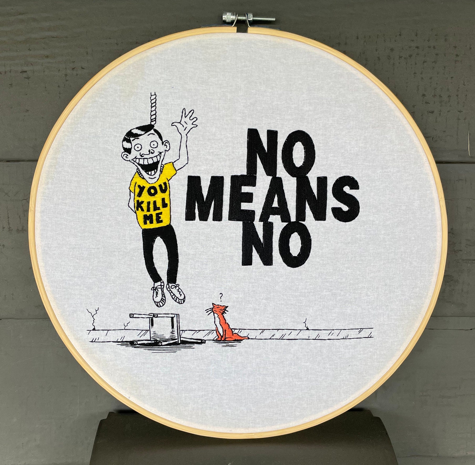 NOMEANSNO 'You Kill Me' album cover embroidery - FREE SHIPPING (punk, Canada, Alternative Tentacles Records, Jello Biafra, Dead Kennedys)