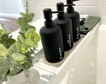 Custom Minimalist Bathroom Bottle Labels Waterproof Vinyl Stickers for Toiletries, Soap, Shampoo & Conditioner