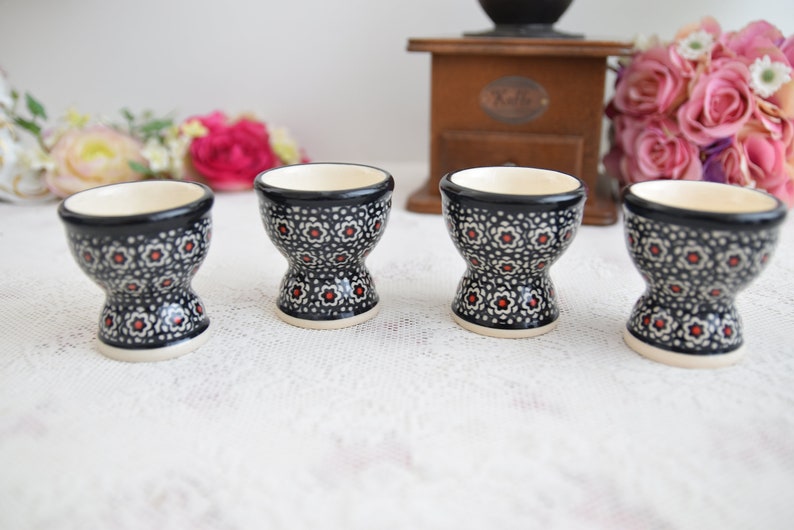 Boleslawiec Polish Pottery Egg Cup Holder - Thumbnail 3