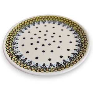 Poland pottery handmade dishes by Boleslawiec, Poland art boleslawiec pottery dessert plates ceramic with floral decorations, Plate hanging