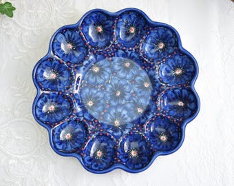 Currier and Ives Deviled Egg Plate: Vintage Porcelain Royal China