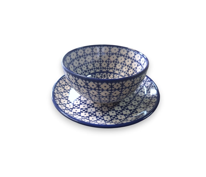 Boleslawiec Polish Pottery Bowl and Plate - Thumbnail 2