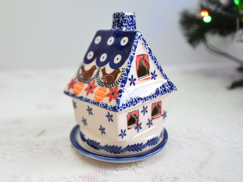 Boleslawiec Polish Pottery House Candle Holder