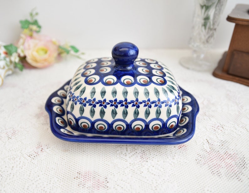 Boleslawiec Polish Pottery Butter Dish - Thumbnail 4
