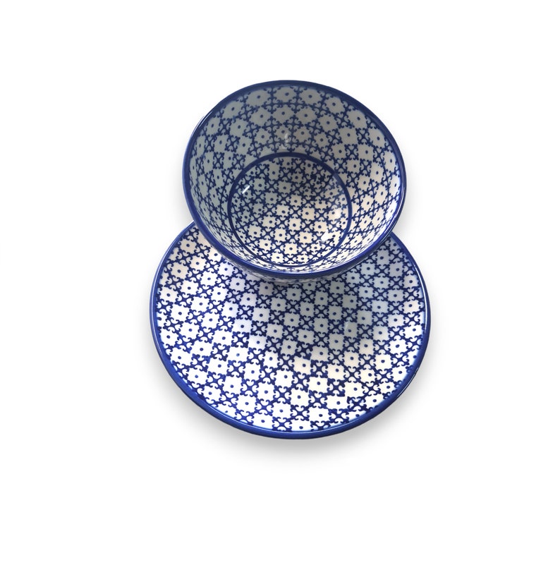 Boleslawiec Polish Pottery Bowl and Plate - Thumbnail 3