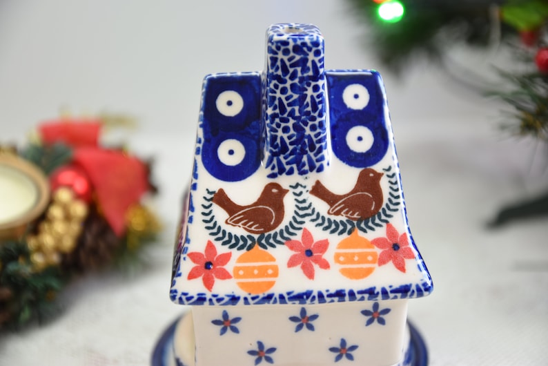 Boleslawiec Polish Pottery House Candle Holder - Thumbnail 3